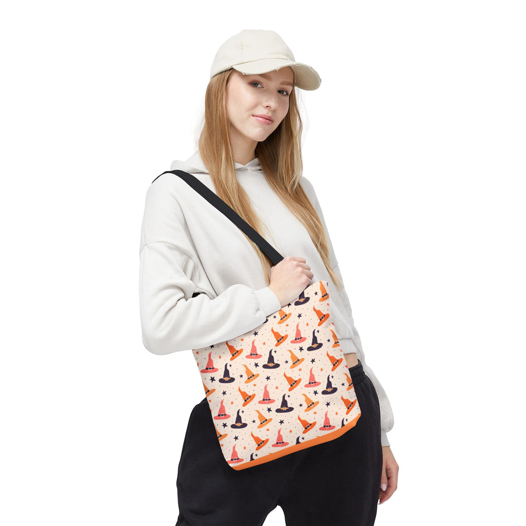 Halloween Witch Hat Tote Bag - Cute All-Over-Print Spooky Pattern