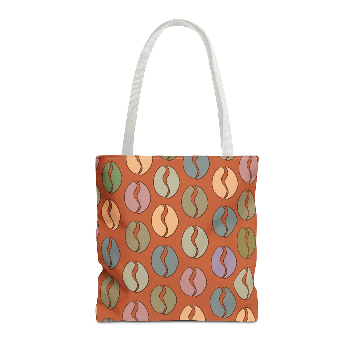 Coffee Lover's Tote - Colorful Coffee Bean Bag in Orange