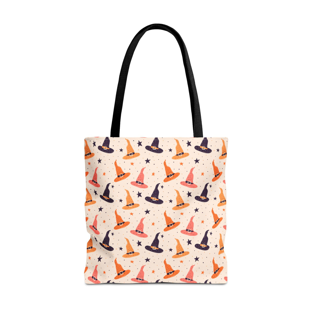 Halloween Witch Hat Tote Bag - Cute All-Over-Print Spooky Pattern