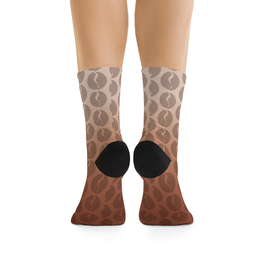 Coffee Lover Ombre Socks - Coffee Bean Print Socks