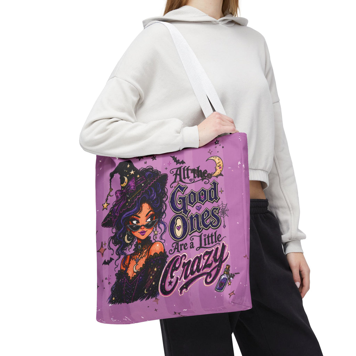 Witchy Purple Tote - “All the Good Ones Are a Little Crazy” Graphic Tote