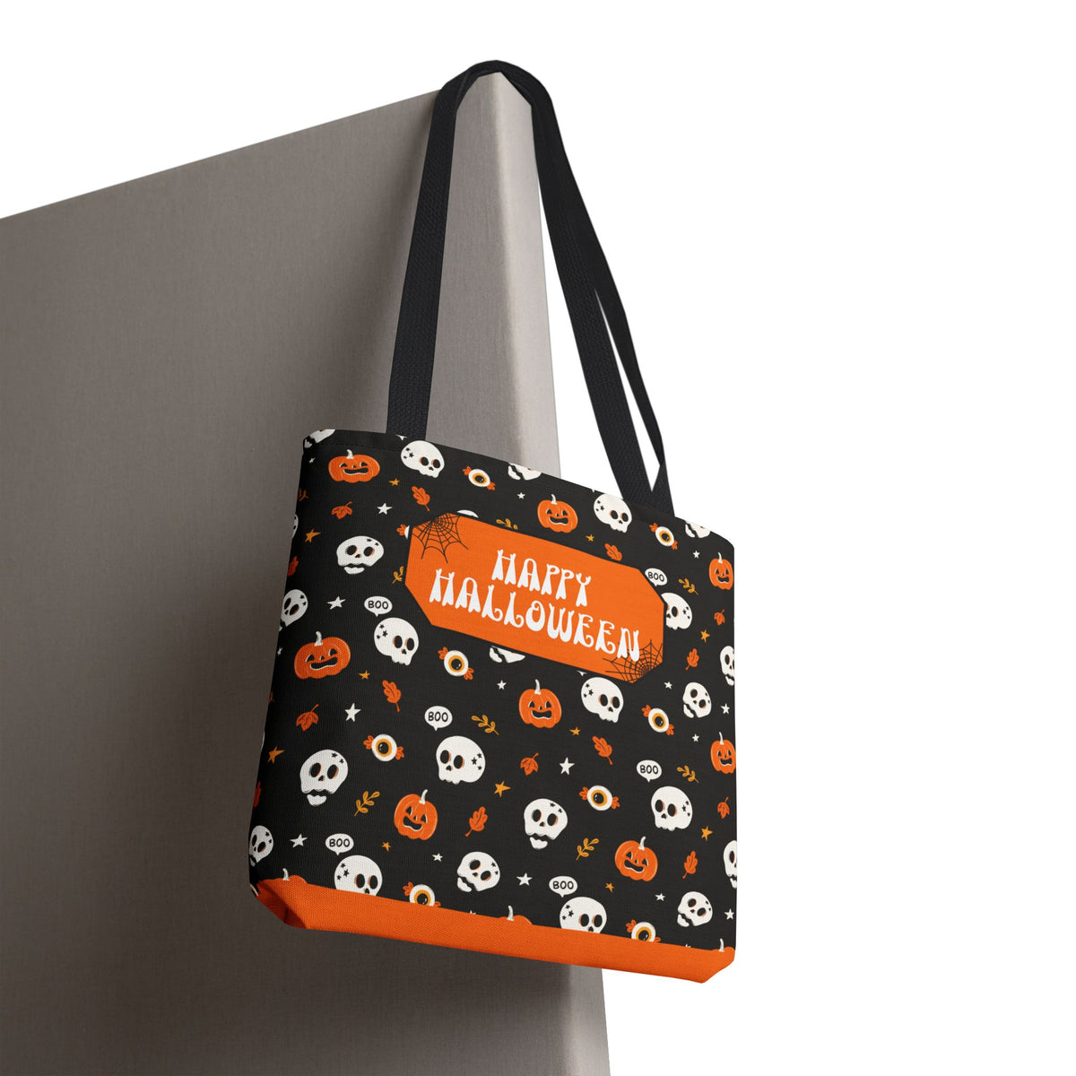 Halloween Pumpkin and Skulls Personalizable Trick-or-Treat Candy Bag