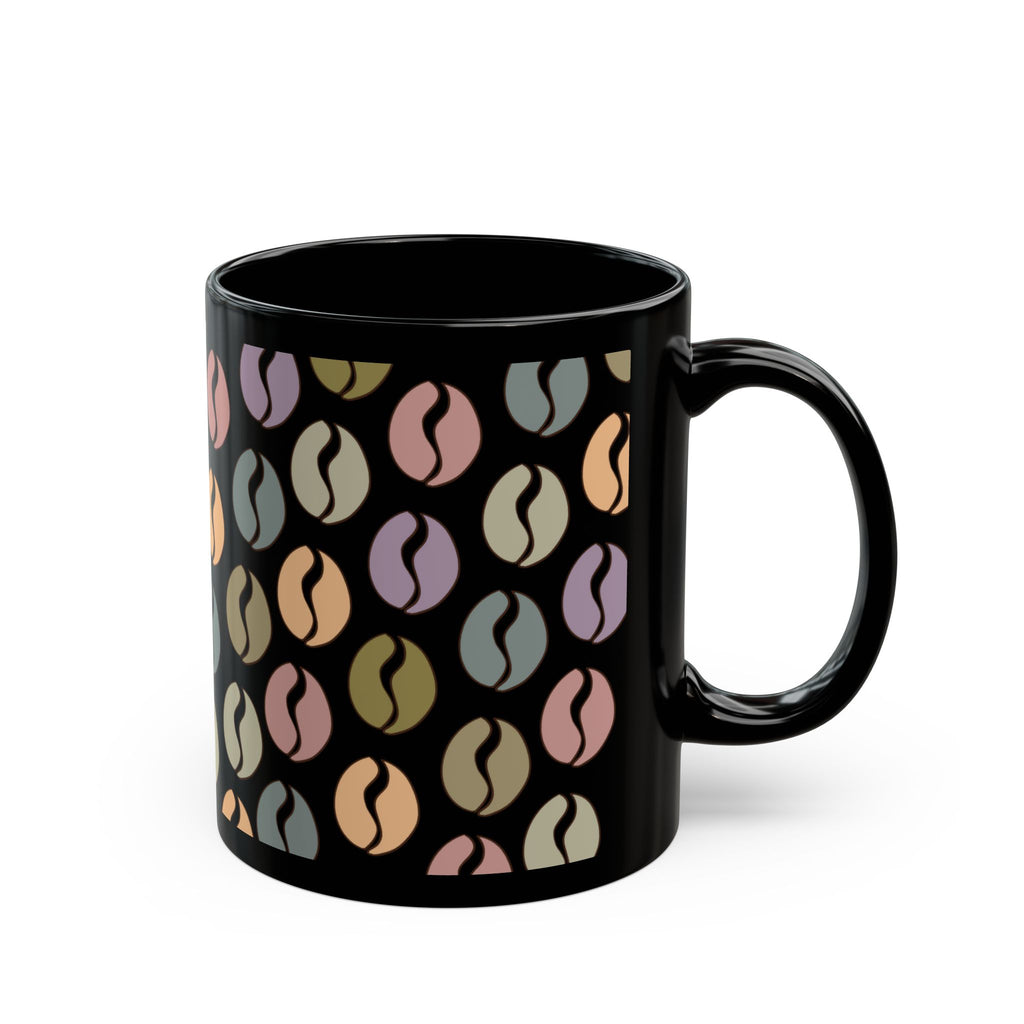 Colorful Vibes Coffee Bean Mug in Black