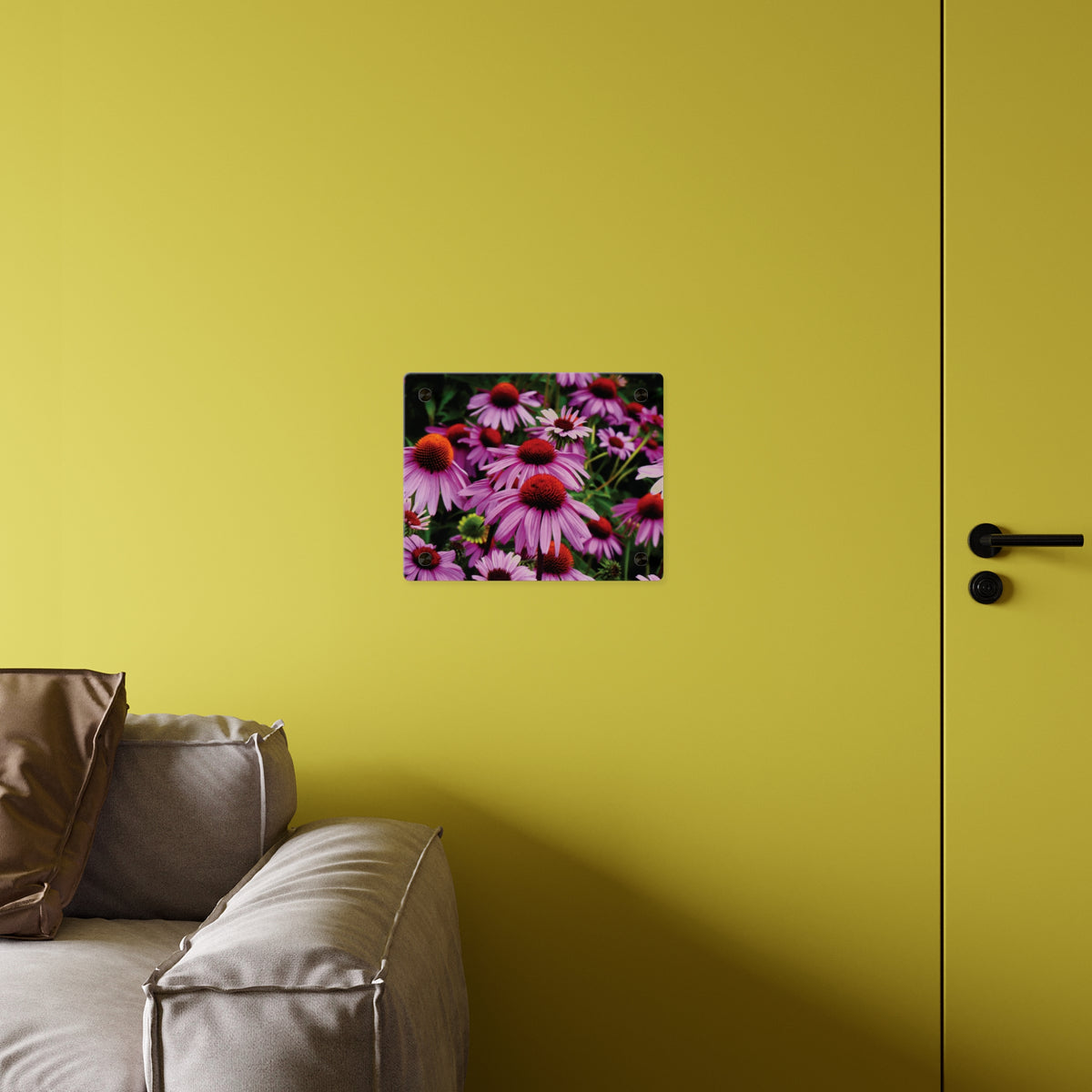 Purple Coneflowers Wall Art - Vibrant Field of Purple Coneflowers Acrylic Art Panel