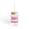 Personalizable Glass Cup - Strawberry Milk Pink Starry Bestie Glass