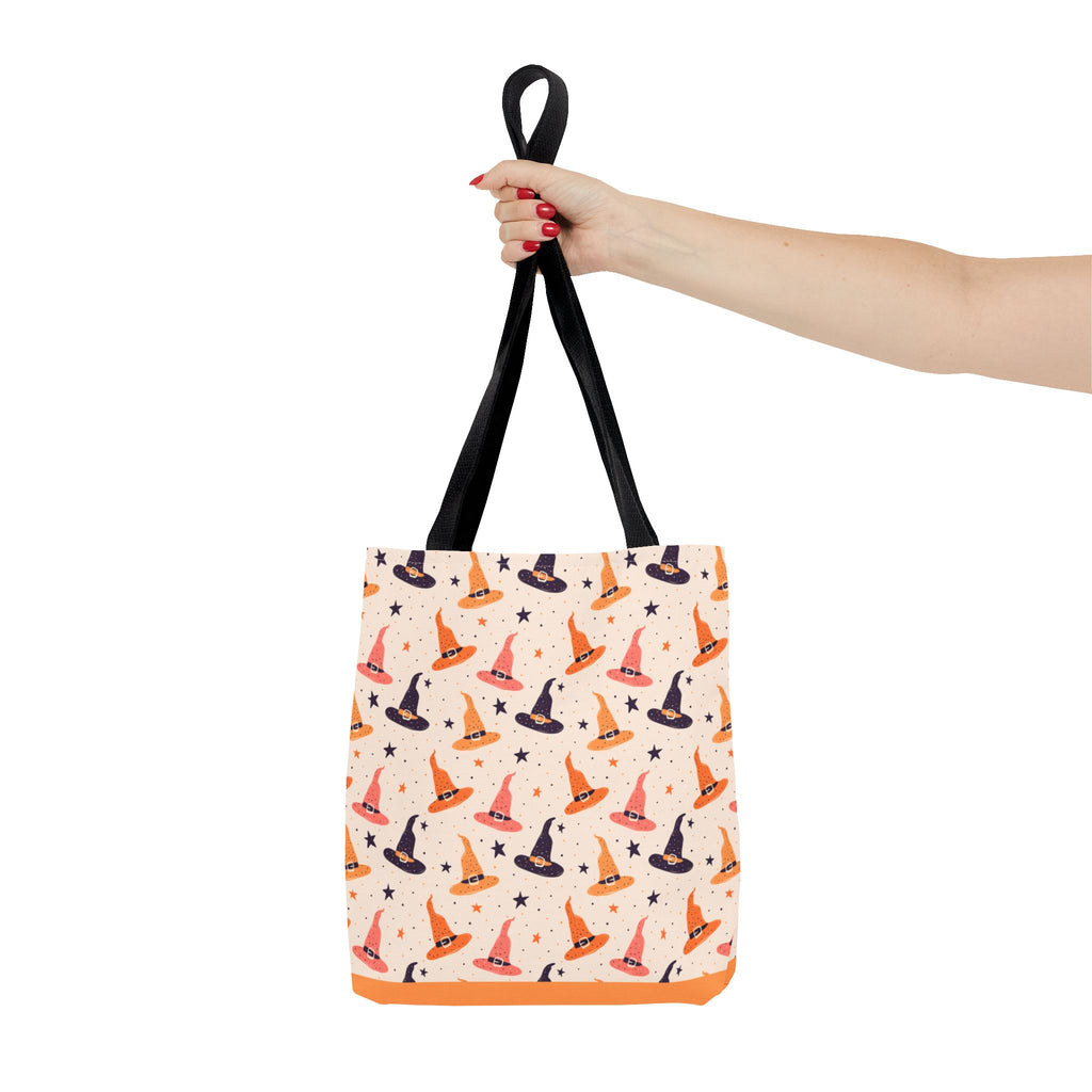 Halloween Witch Hat Tote Bag - Cute All-Over-Print Spooky Pattern