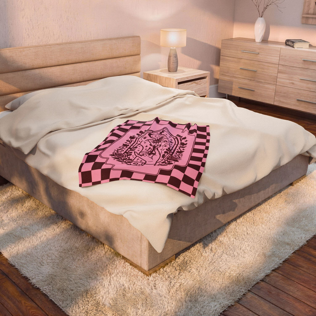 Retro Modern Key to Wisdom Velveteen Plush Blanket