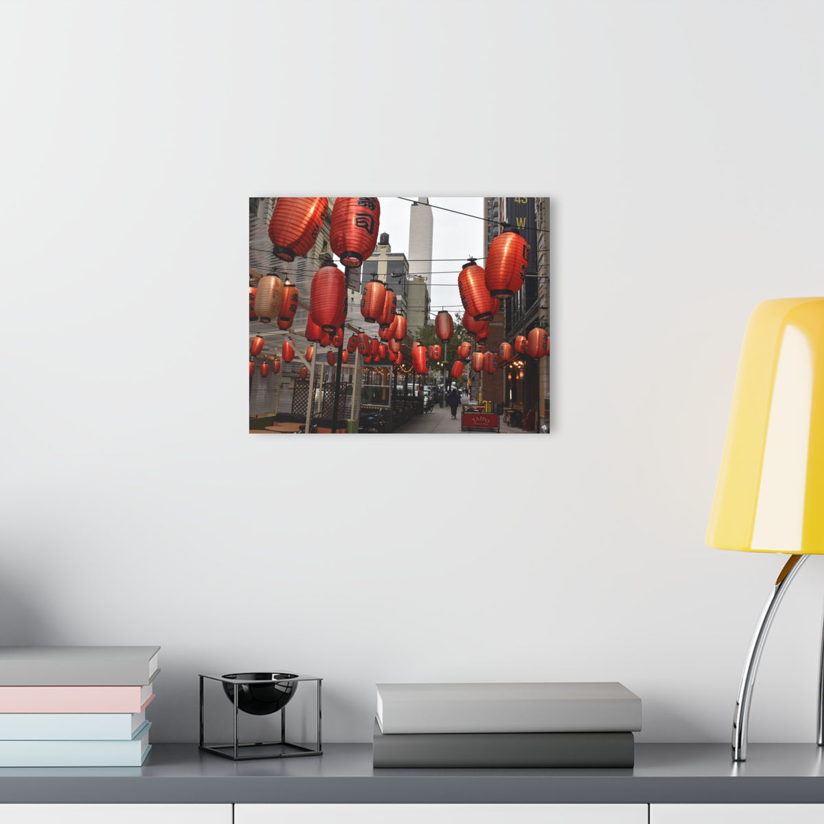 Urban Streetscape Photo Art - Red Lanterns Acrylic Print
