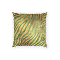 Lush Velvet Animal Print Pillow - Green and Gold Zebra Stripe Throw Pillow