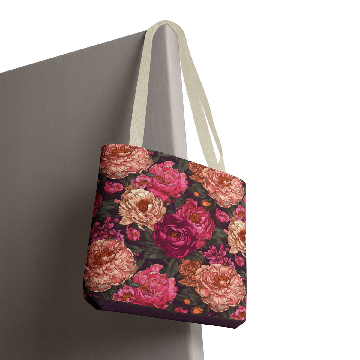 Pink Peony Tote Bag – Vintage Floral Garden Carryall