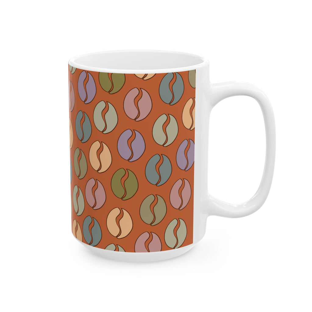 Colorful Vibes Coffee Bean Mug in Vivid Orange