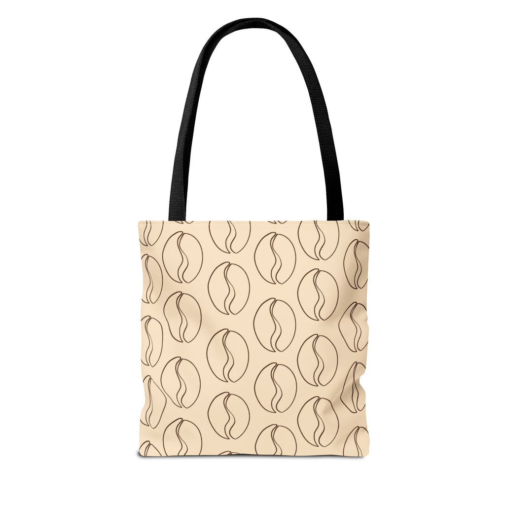 Minimalist Coffee Bean Tote Bag -Coffee Lover's Tote Bag in Cream