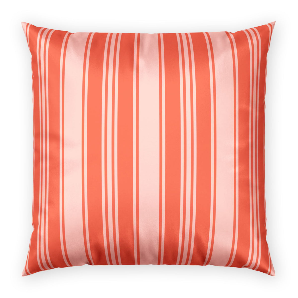 Velvet Pillow Orange Throw Pillow - Vermillion Ticking Stripe Decorative Pillow