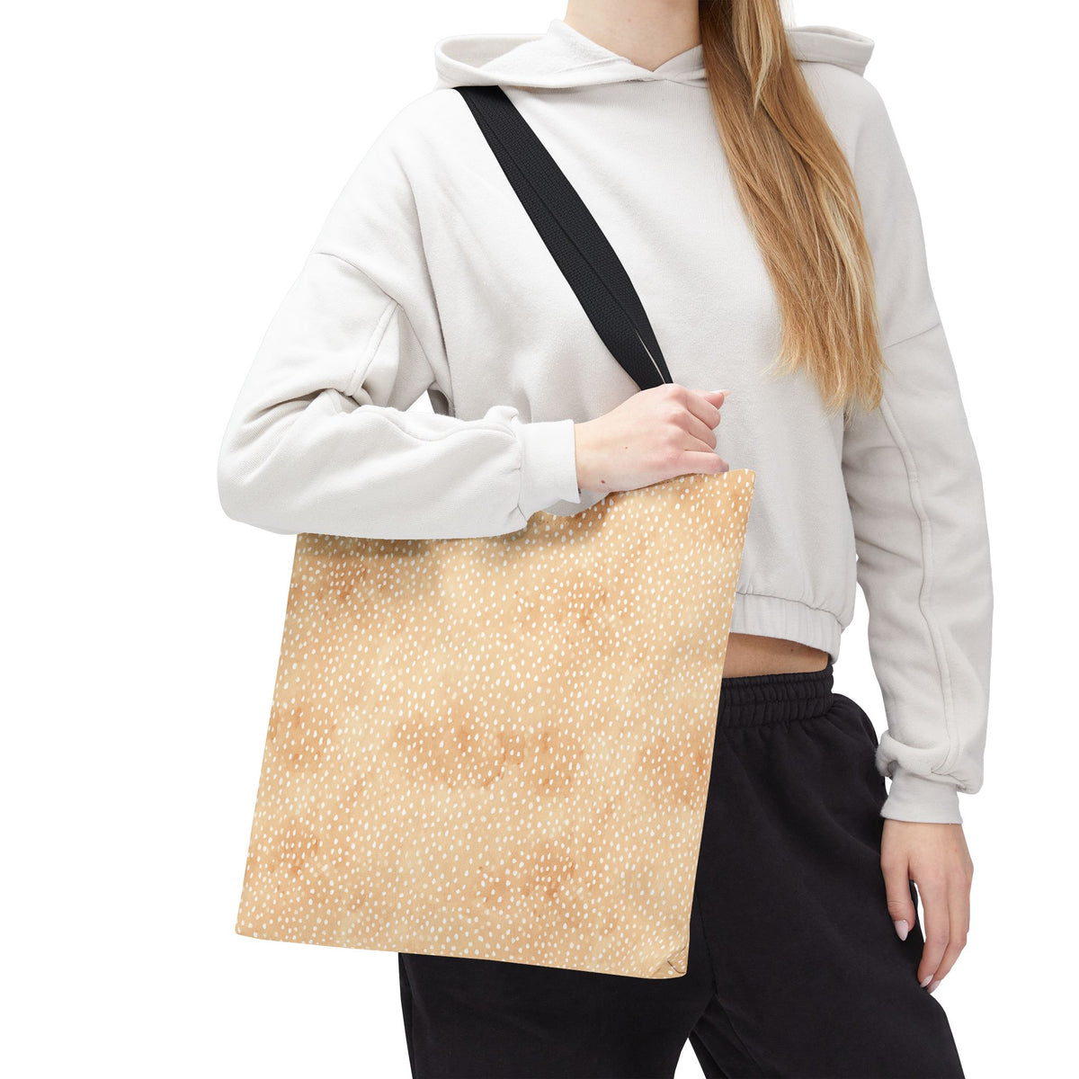Calming Animal Pattern Bag - Light Beige Fawn Print Tote