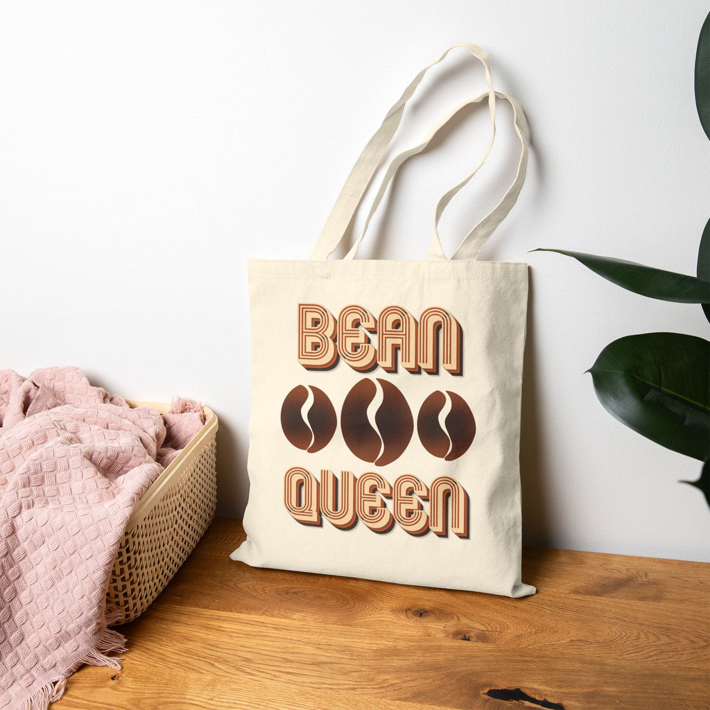 Personalizable Coffee Lover's Tote - Bean Queen Canvas Monogram Tote Bag