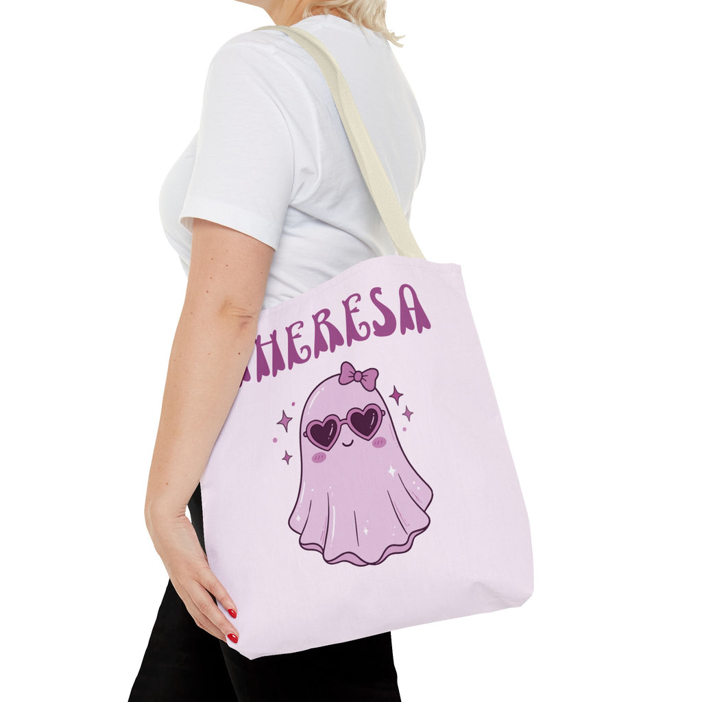 Personalized Purple Trick-or-Treat Tote - Cool Ghost 'So Cute It's Spooky' Halloween Bag