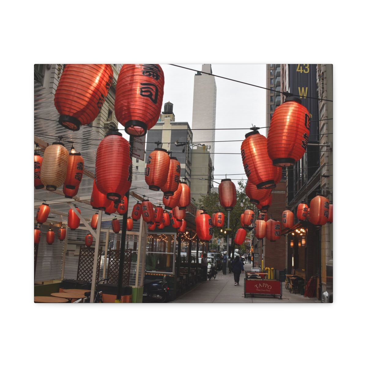 Urban Streetscape Canvas Wrap- Red Lanterns Gallery Wrap