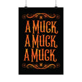 A Muck A Muck A Muck Satin Poster - Orange and Black Halloween Gothic Wall Art