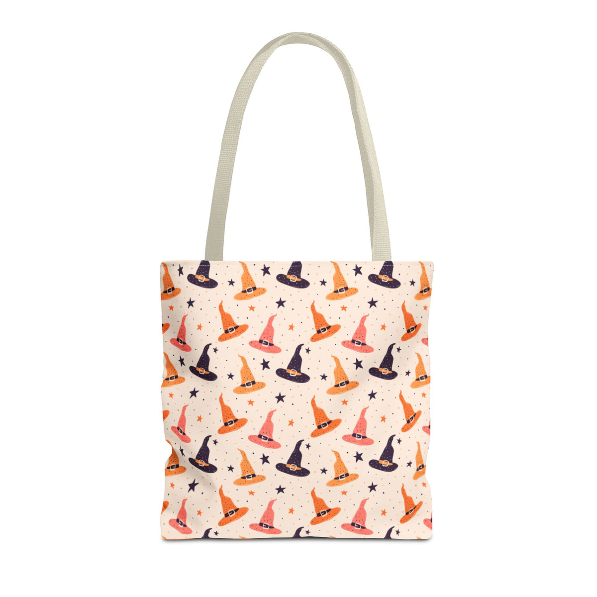 Halloween Witch Hat Tote Bag - Cute All-Over-Print Spooky Pattern