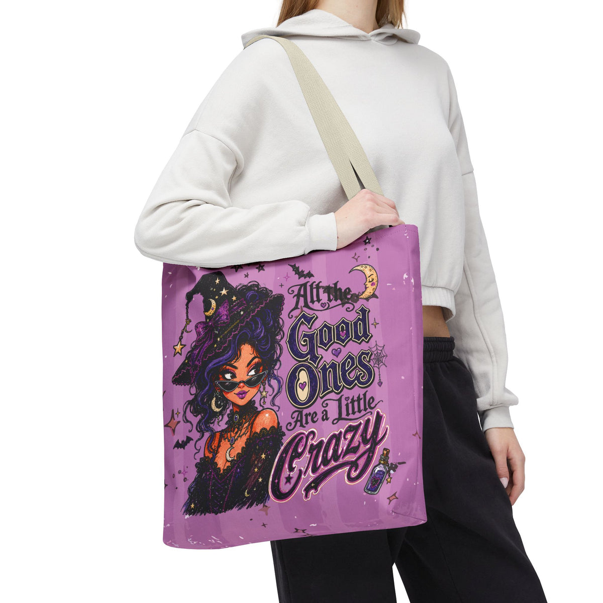 Witchy Purple Tote - “All the Good Ones Are a Little Crazy” Graphic Tote