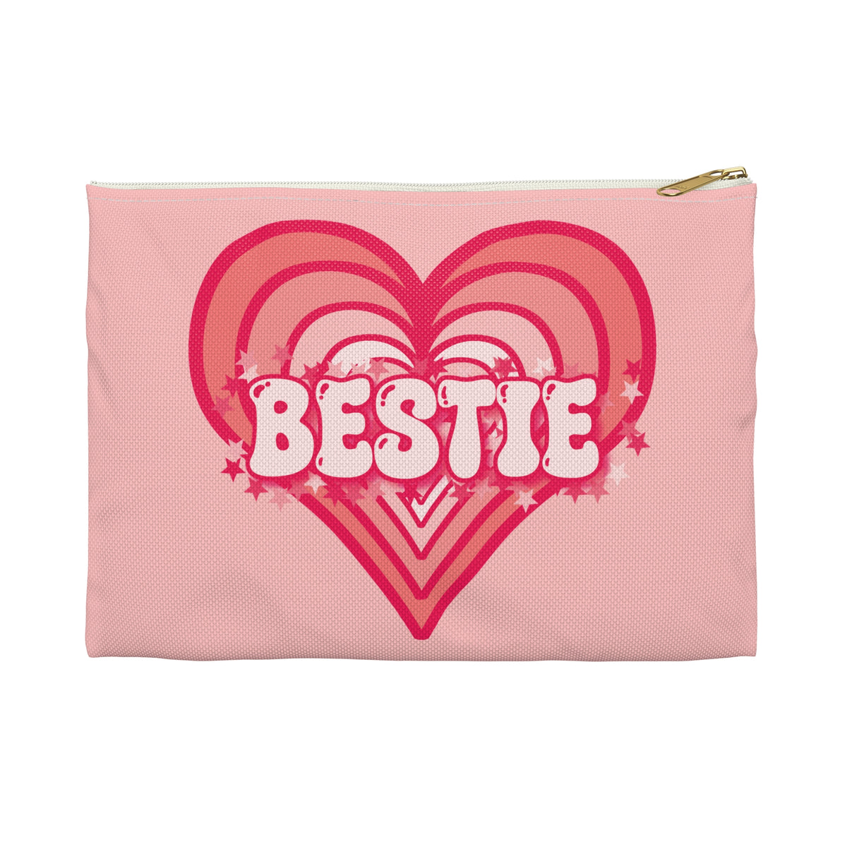 Best Friend Carryall - Bestie Strawberry Milk Pink Heart Pouch