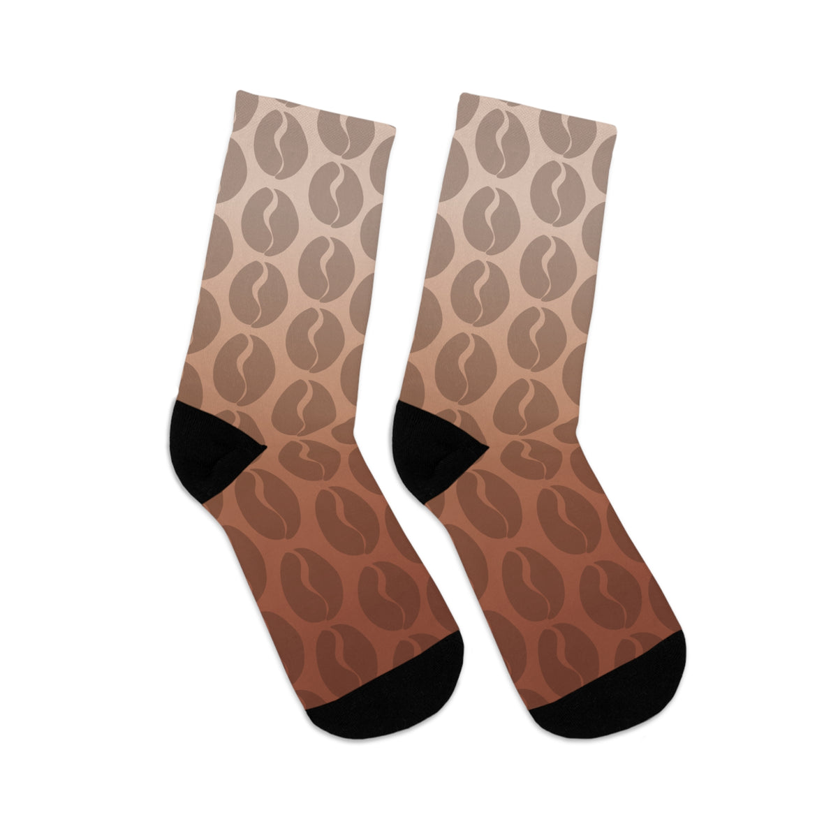 Coffee Lover Ombre Socks - Coffee Bean Print Socks