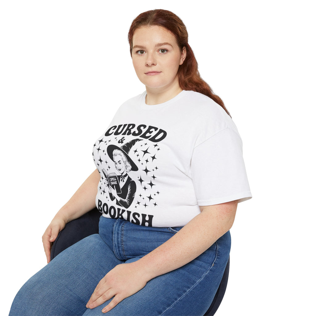 Cursed and Bookish Witch Tee - Vintage Book Lover Witch Graphic T-Shirt