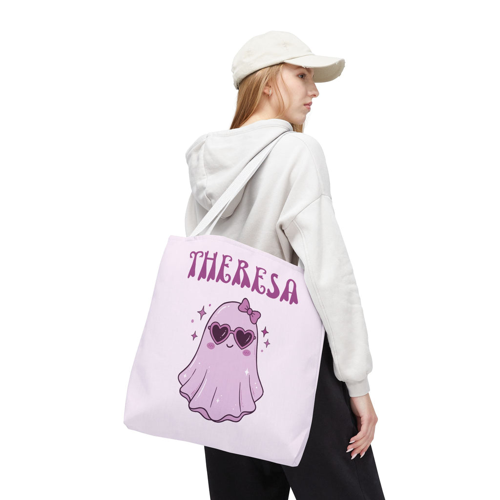 Personalized Purple Trick-or-Treat Tote - Cool Ghost 'So Cute It's Spooky' Halloween Bag
