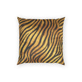 Animal Print Velvet Pillow - Gold Zebra Pattern Decorative Throw Pillow