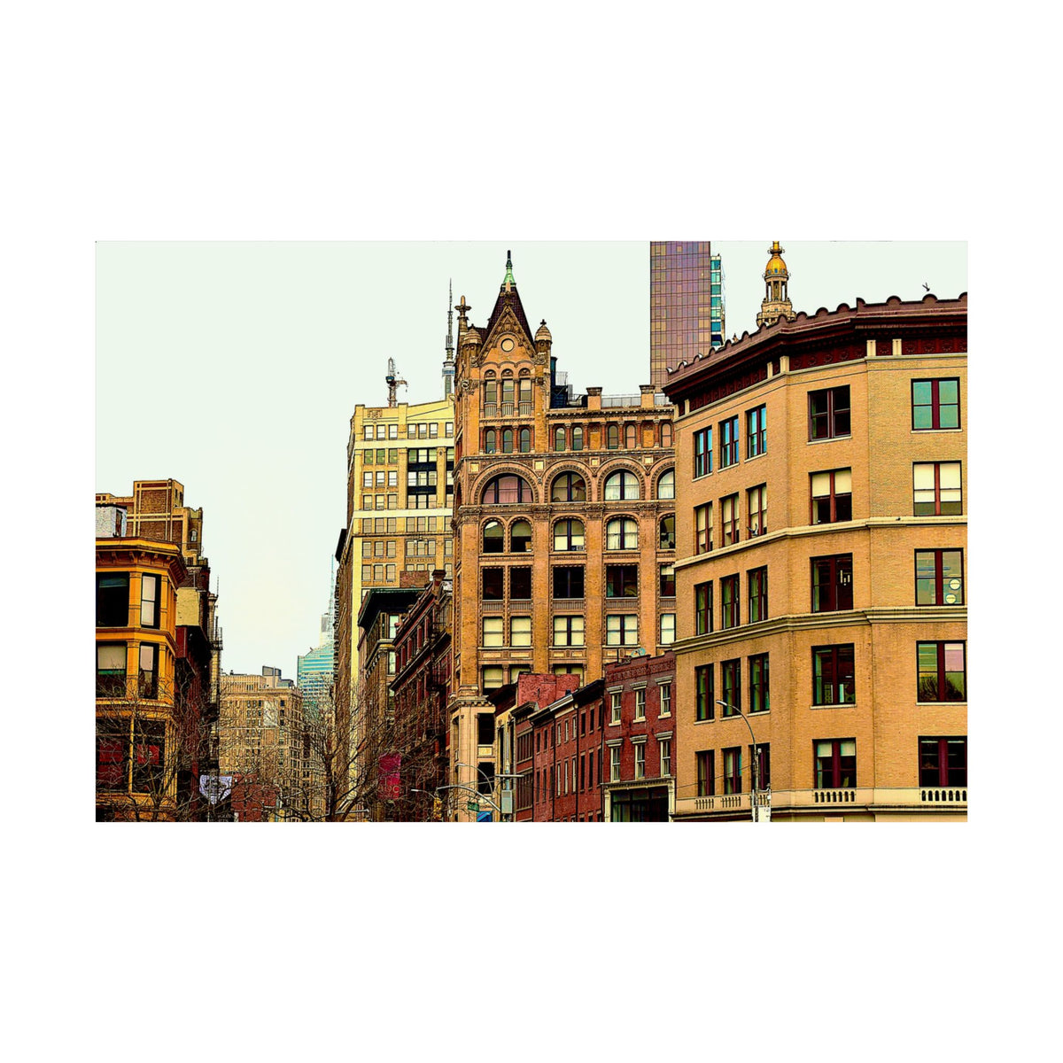 New York City Union Square - Looking Up the Square Photo Satin Poster