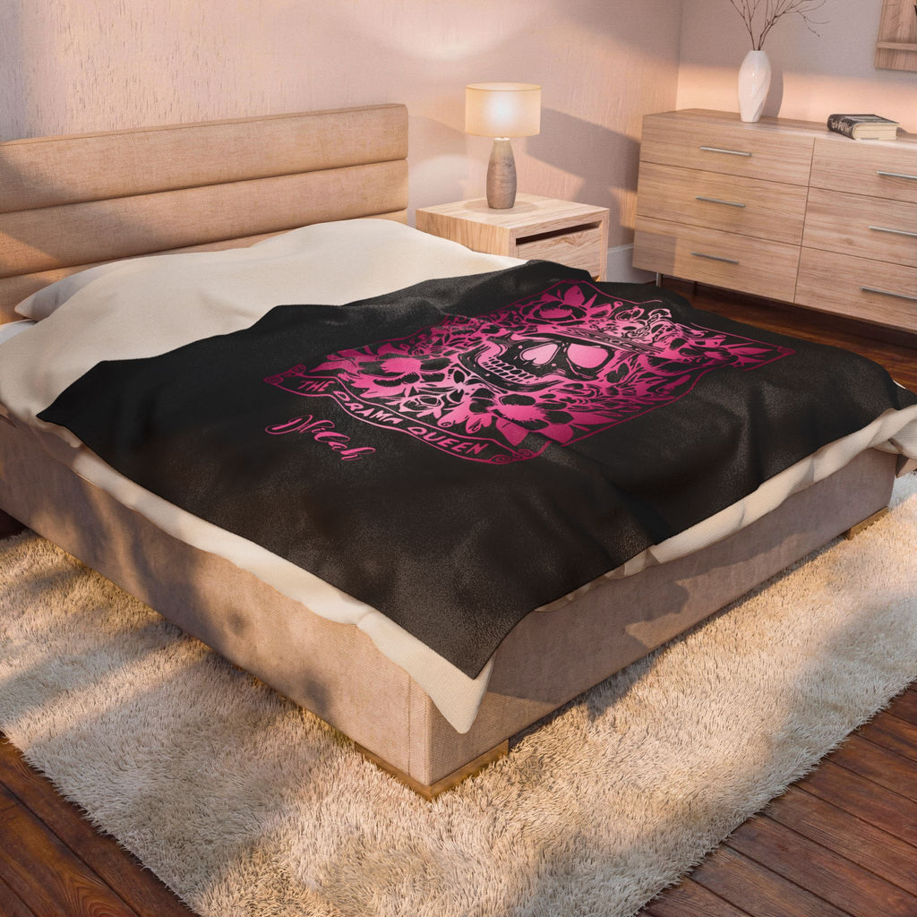 Velveteen Tarot Blanket — "The Drama Queen" Personalized Plush Throw