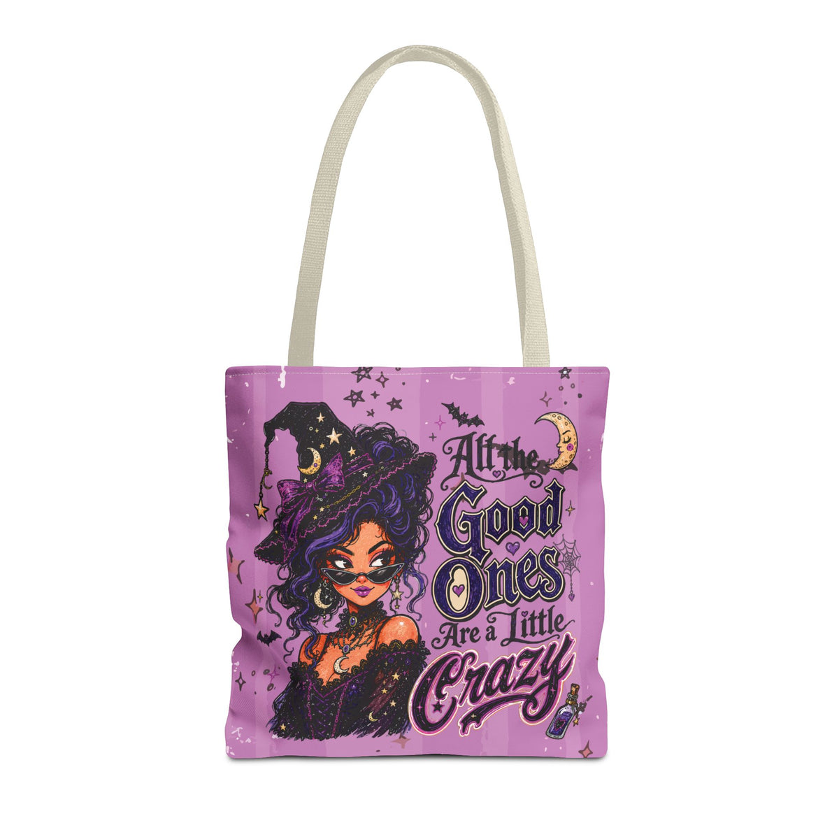 Witchy Purple Tote - “All the Good Ones Are a Little Crazy” Graphic Tote