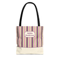 Colorful Striped Tote Bag – Personalizable Purple Pink and Green Tote