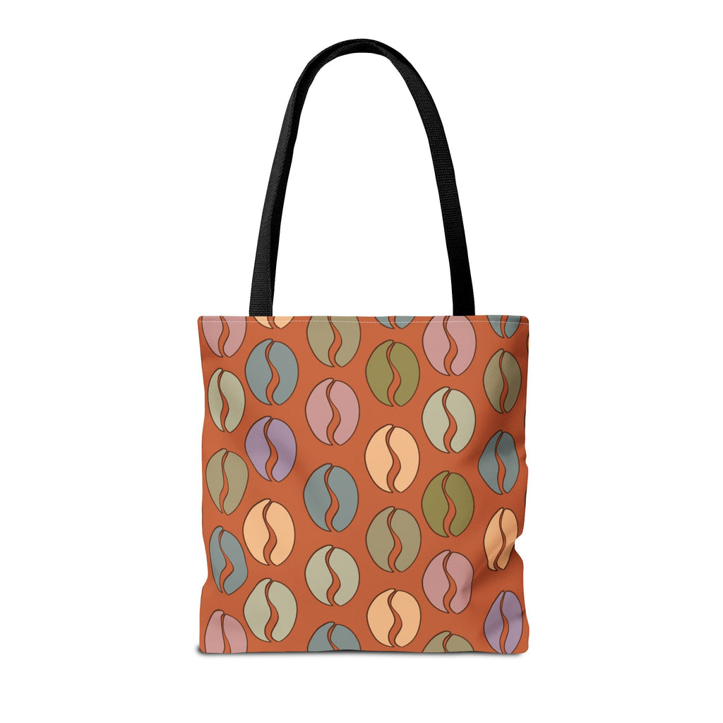 Coffee Lover's Tote - Colorful Coffee Bean Bag in Orange