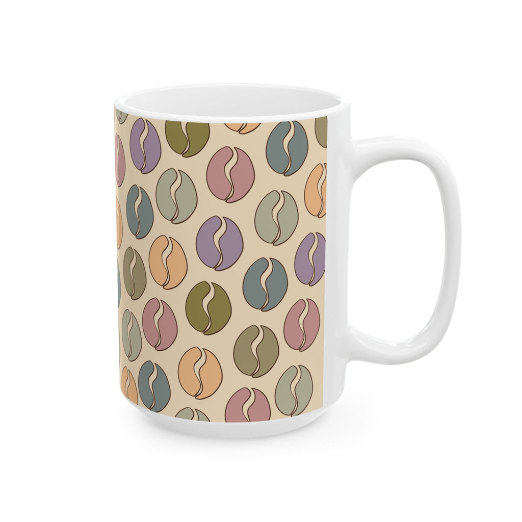 Colorful Vibes Coffee Bean Mug in Cream