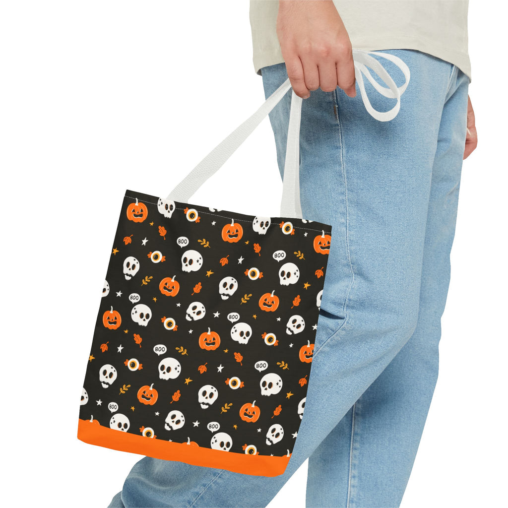 Halloween Pumpkin and Skulls Cute and Spooky Trick-or-Treat Candy Bag