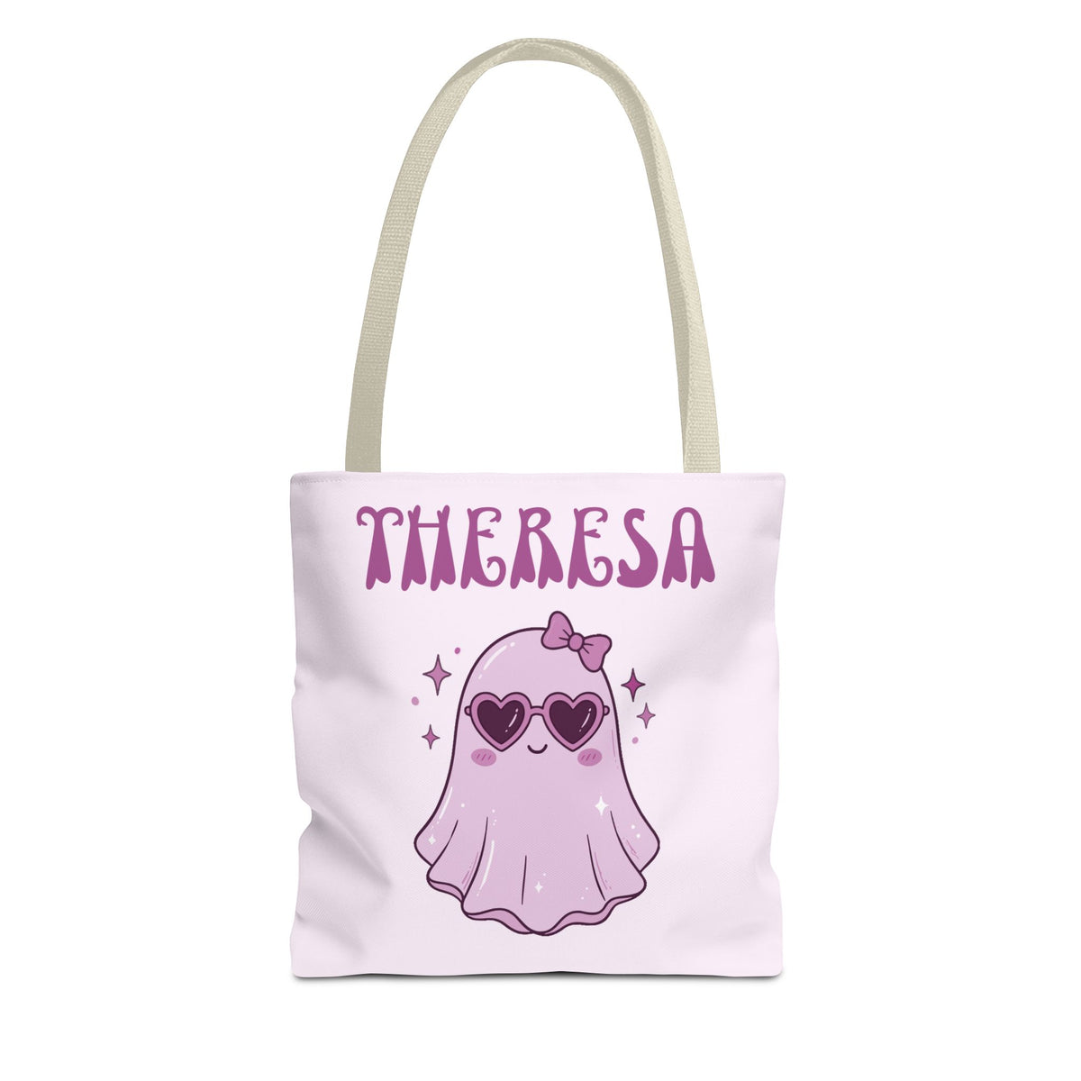 Personalized Purple Trick-or-Treat Tote - Cool Ghost 'So Cute It's Spooky' Halloween Bag