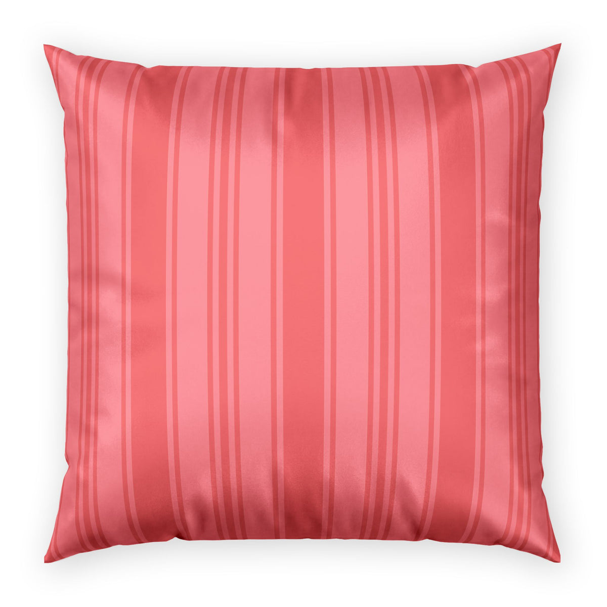 Decorative Velvet Pillow - Coral Ticking Stripe Accent Pillow