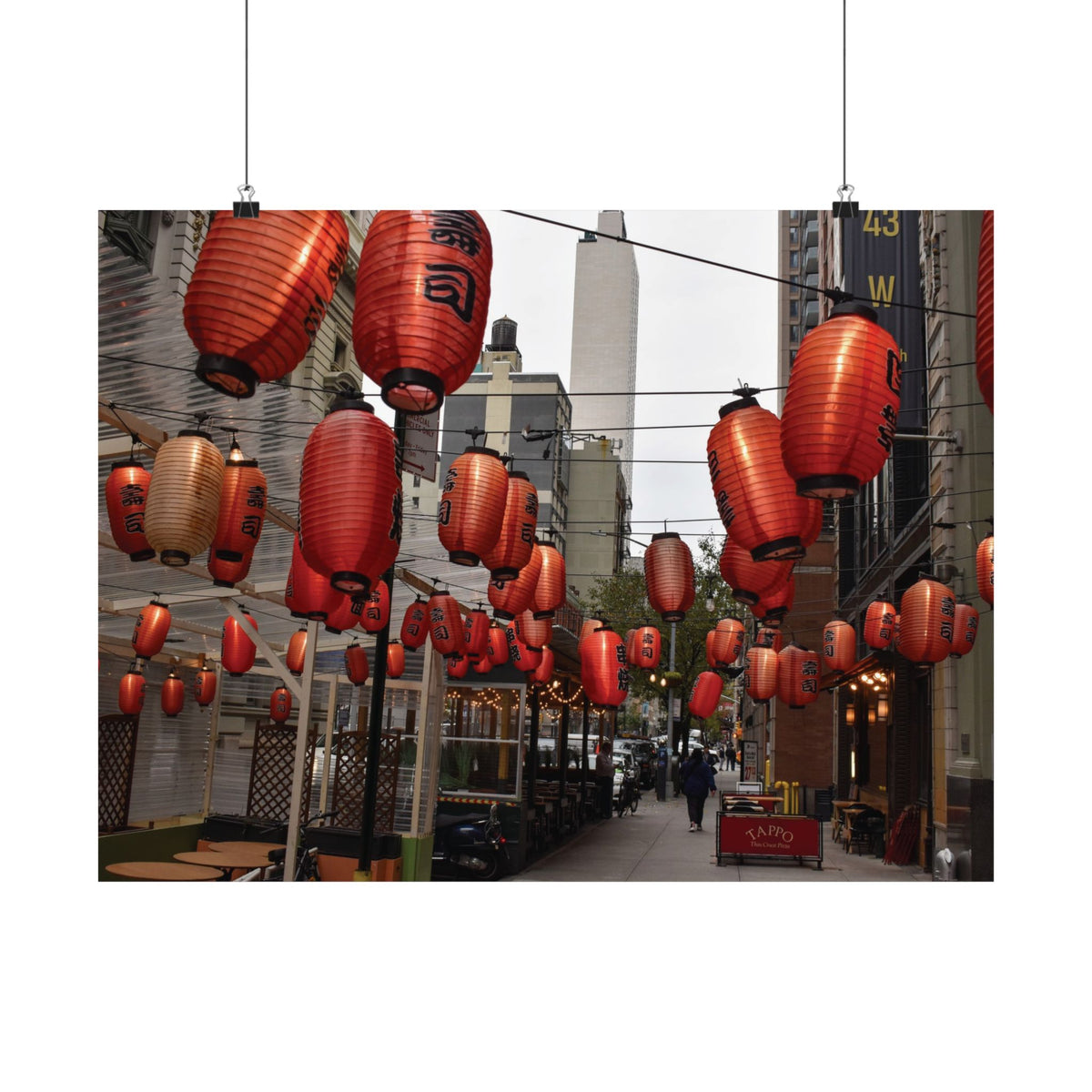 Urban Streetscape Photo - Red Lanterns Satin Poster