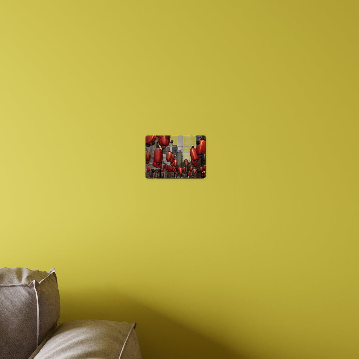 Urban Streetscape Wall Art - Red Lanterns Photo Acrylic Panel