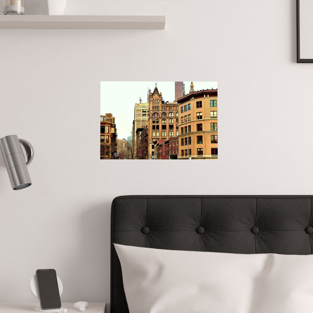 New York City Union Square - Looking Up the Square Photo Satin Poster