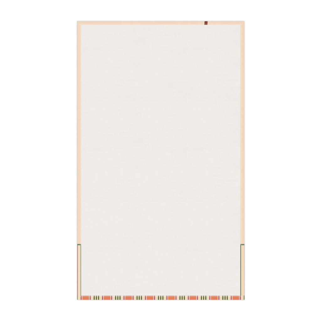 Personalized Peach Striped Tea Towel -Name and Monogram Kitchen Towel