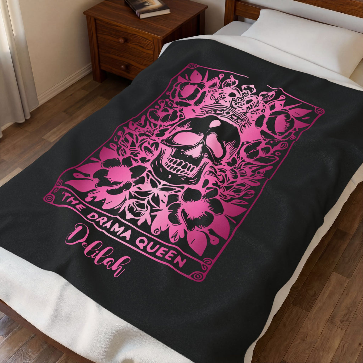 Velveteen Tarot Blanket — "The Drama Queen" Personalized Plush Throw