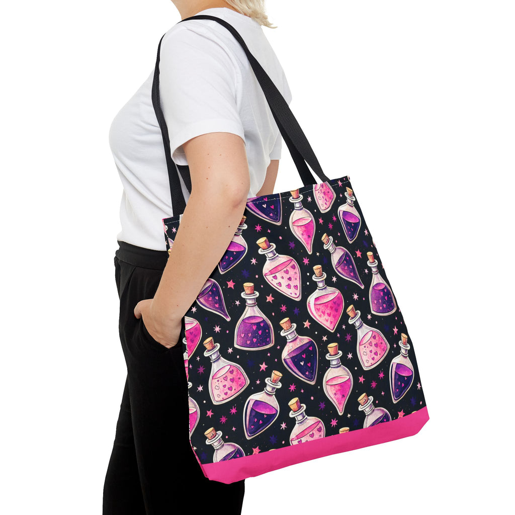 Cute Spooky Potion Bottle Bag - Pink and Purple Magic Halloween Tote