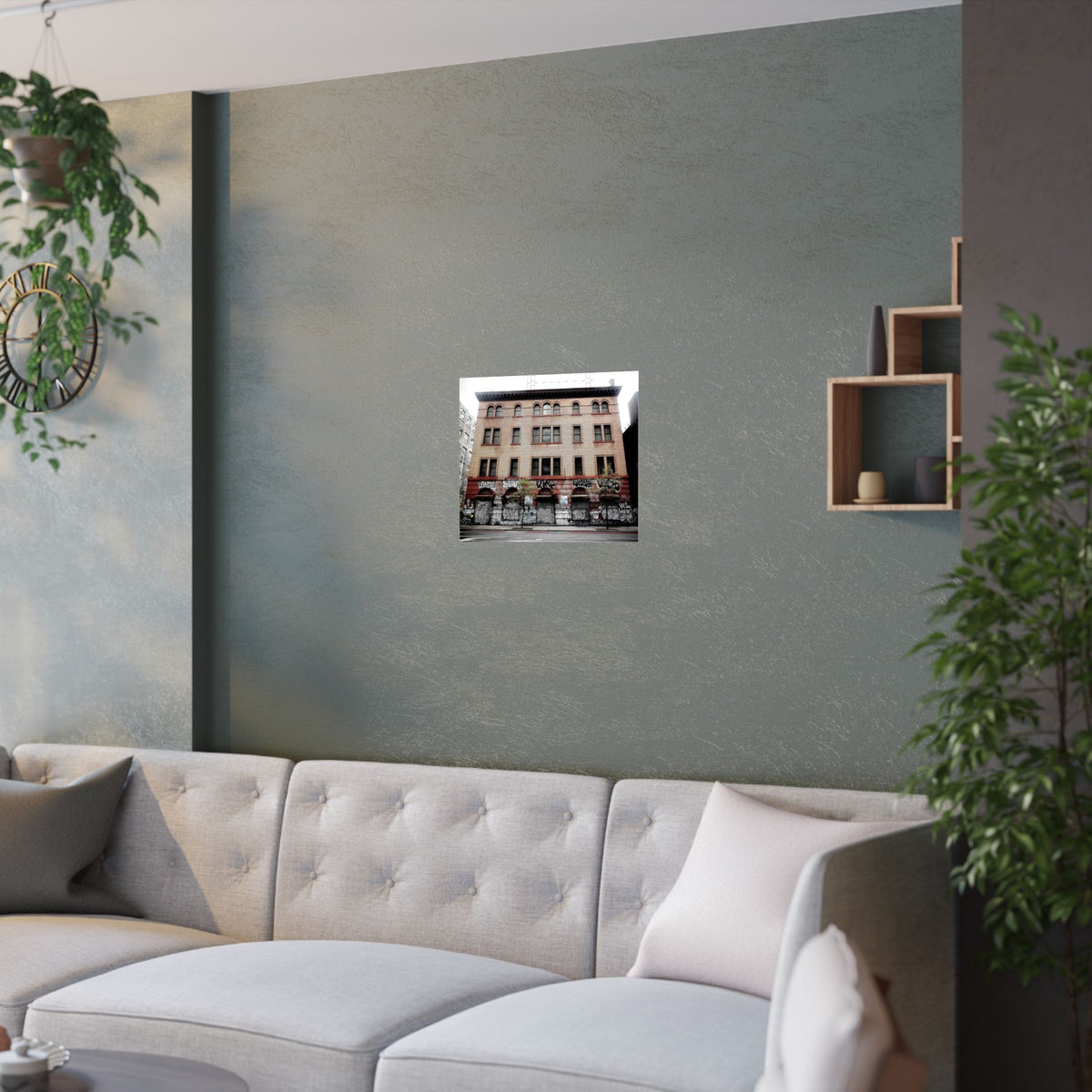 Urban Graffiti Photo Poster - Street Level Tagged Building Satin Poster