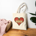 Best Friend Tote Bag - Personalizable Retro Love Bestie Canvas Tote
