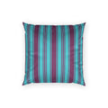 Velvet Ticking Stripe Pillow - Violet and Teal Decorative Throw Pillow