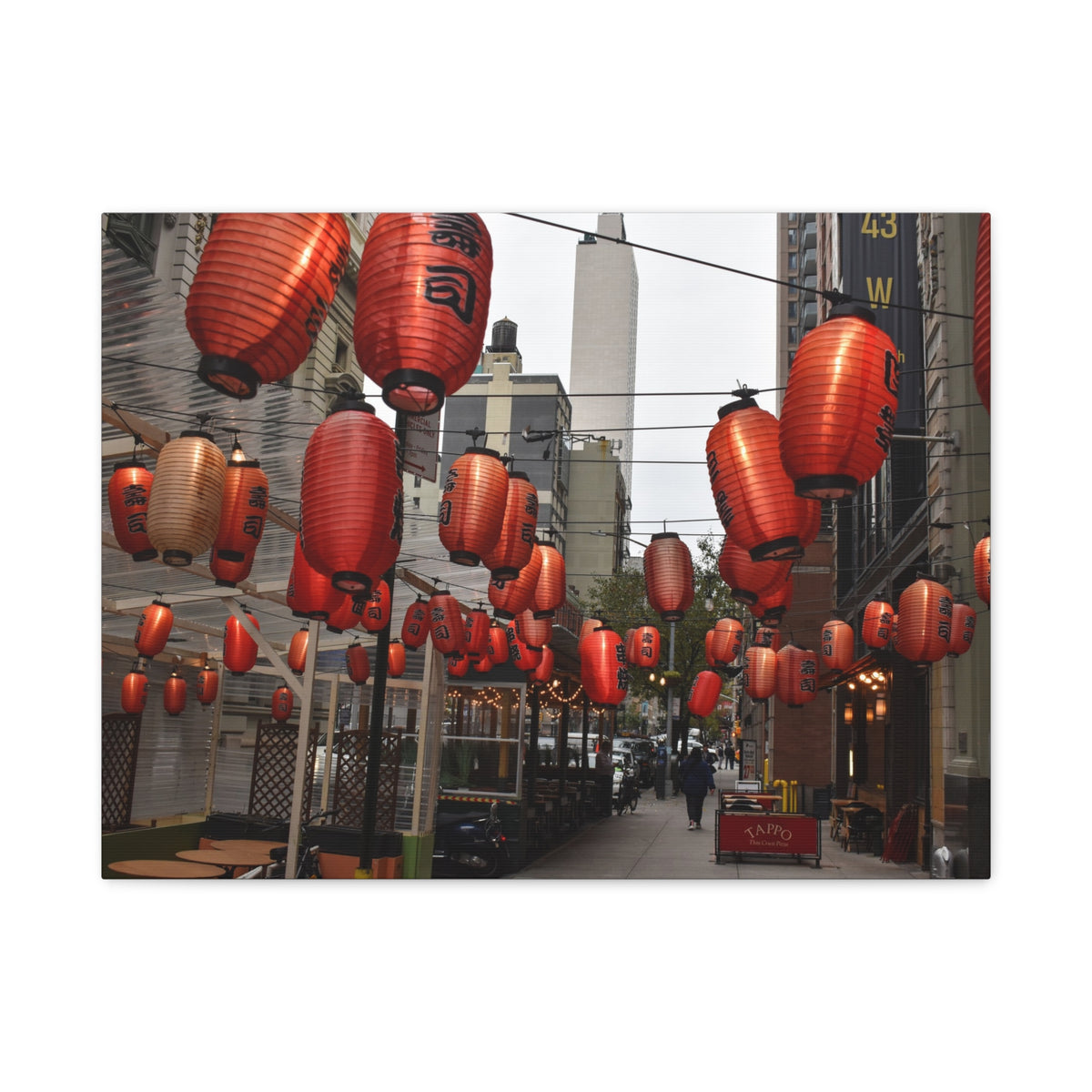 Urban Streetscape Canvas Wrap- Red Lanterns Gallery Wrap