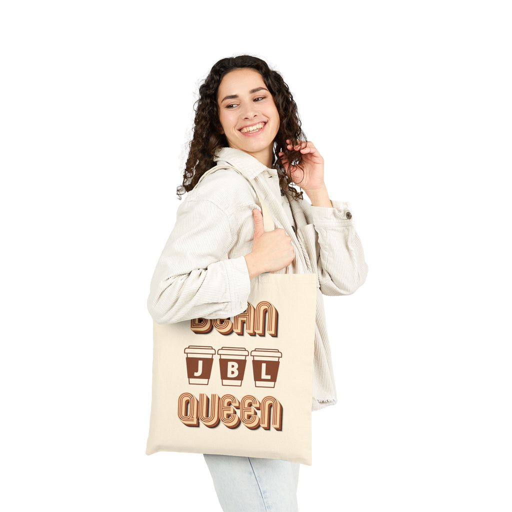 Personalizable Coffee Lover's Tote - Bean Queen Canvas Monogram Tote Bag