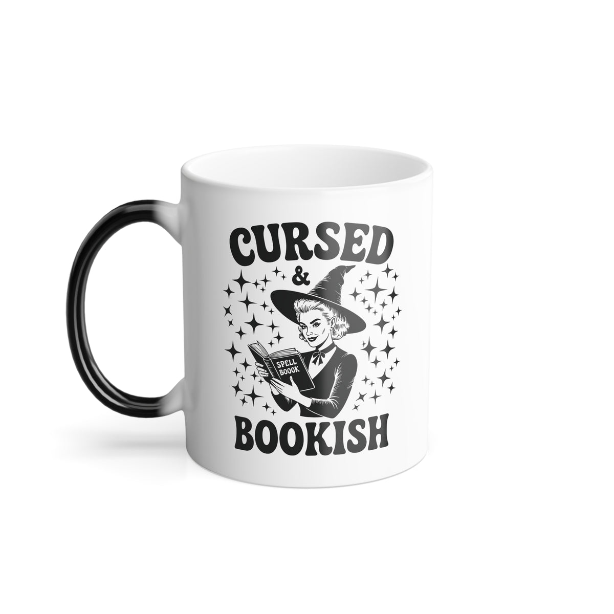 Color-Changing Mug - "Cursed and Bookish" Witchy Magic 11oz Mug